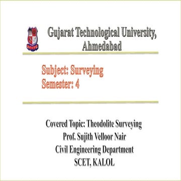 Theodolite Surveying 