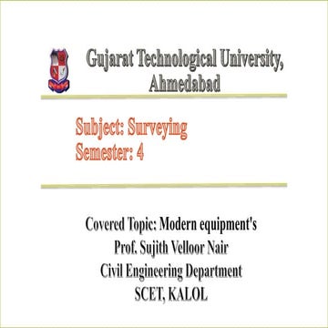 Modern Equipment's in Survey Works