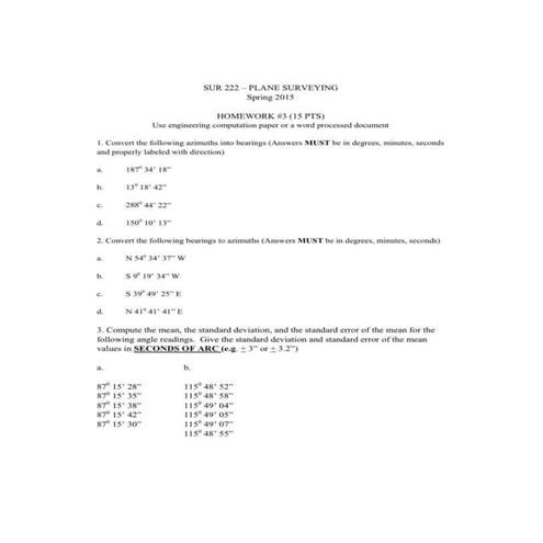 Surveying assignment solutions 22.2.2015
