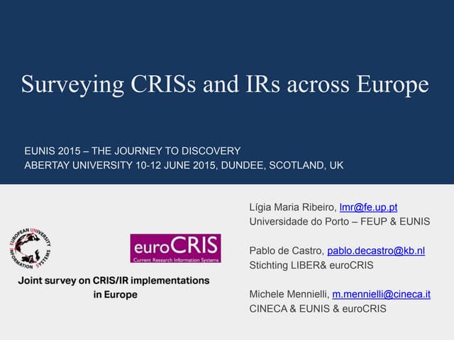 Surveying CRIS and IR across Europe