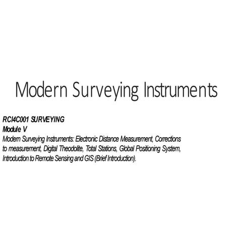 Electronic Distance Measurement (EDM) for Surveying | PPTX