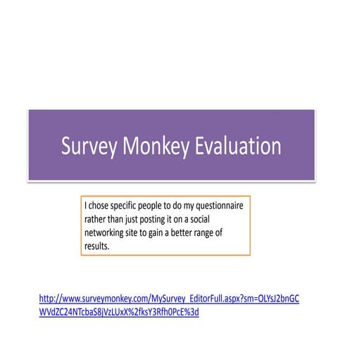 Survey monkey evaluation