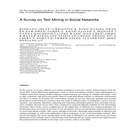 Survey on text mining networks