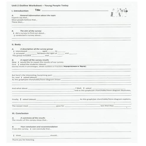 Survey Outline Worksheet-Final Presentation
