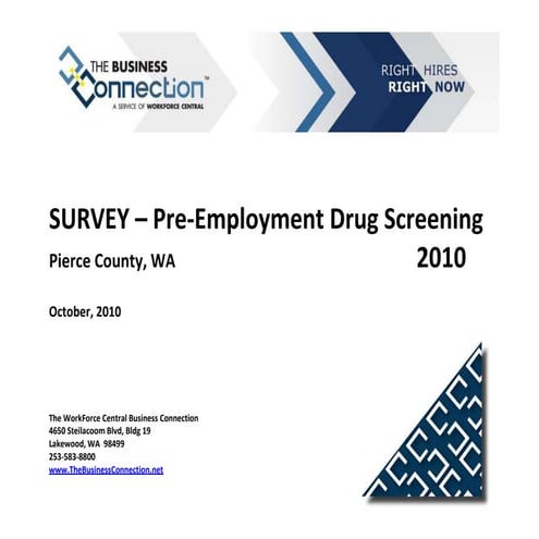 Survey pre employment drug screening 2010