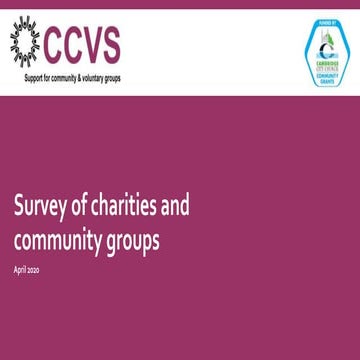 Covid-19 Survey of charities and community groups