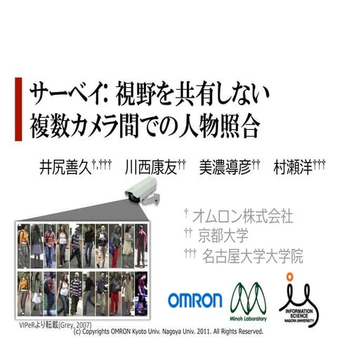 カメラ間人物照合サーベイ