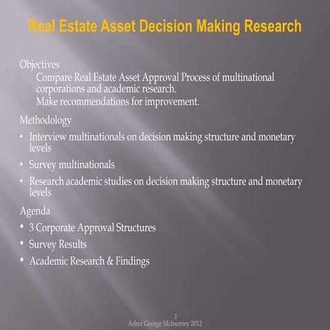 Corporate Real Estate Asset Approval Structure