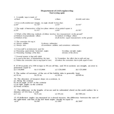 Survey quiz | PDF