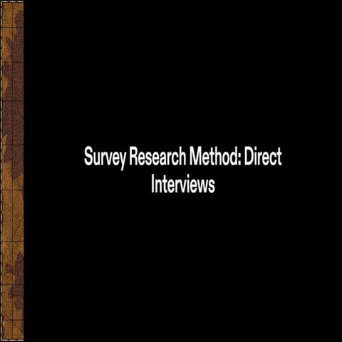 survey research method and the all informationa related | PPT
