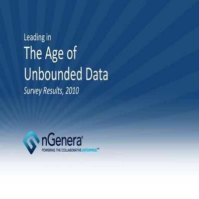Survey Results Age Of Unbounded Data June 03 10