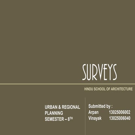 Surveys - Urban And Regional Planning
