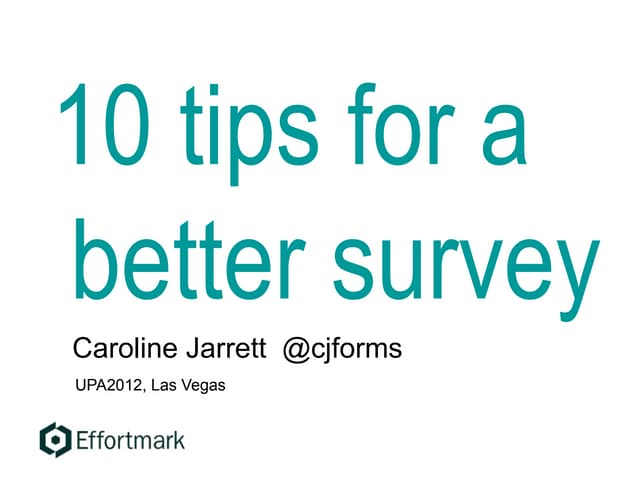 10 tips for a better UX survey