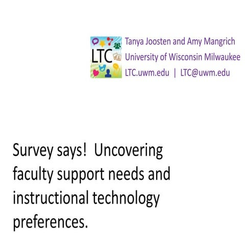 Survey says!  Uncovering faculty support needs #DTL13