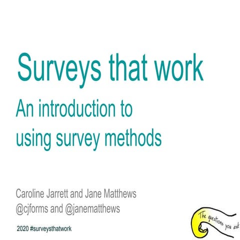 Surveys that Work 2020: training course for HMRC user researchers 2020