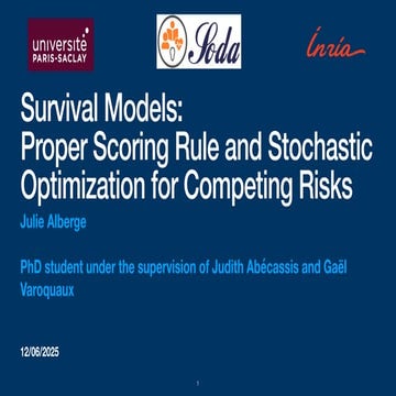 Survival Models: Proper Scoring Rule and Stochastic Optimization with Competi...