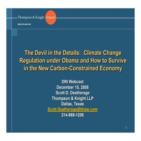 Surviving And Prospering In A Carbon Constrained Economy