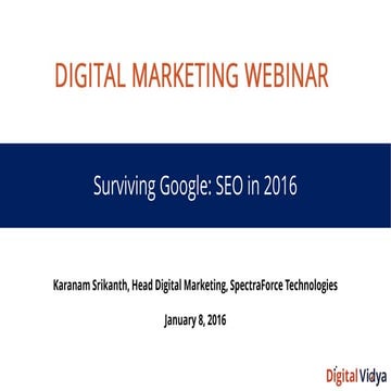 Surviving Google : SEO In 2016