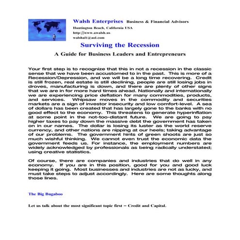 Surviving The Recession