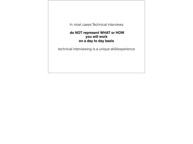 Surviving the technical interview