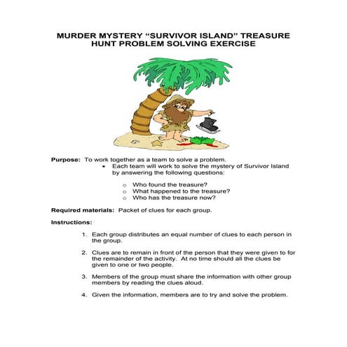 Survivor island team leadership problem solving exercise