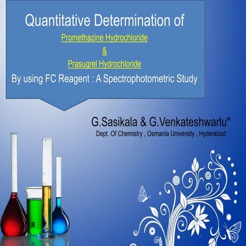 Spectrophotometric analysis of Drugs