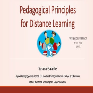 Pedagogical Principles for Effective Distance Learning 