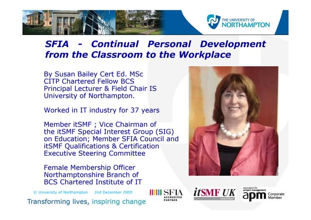 From Curriculum to Career – Plotting the course with SFIA Susan Bailey