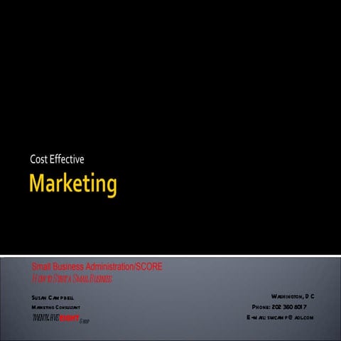 Susan Campbell Presentation On Marketing