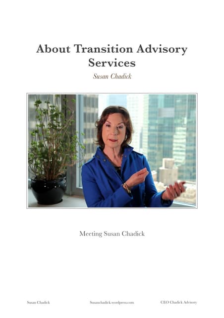 Susan Chadick - About Transition Advisory