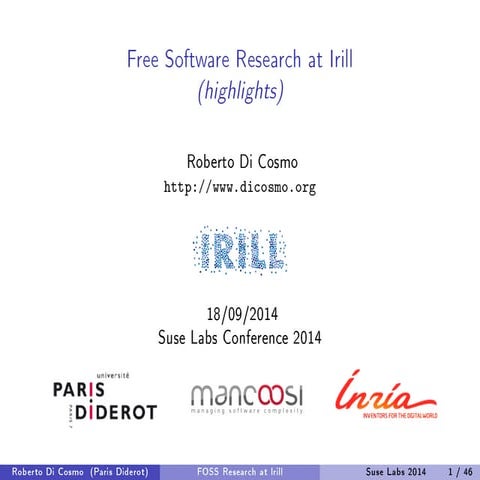 Free Sorftware Research at Irill (highlights)