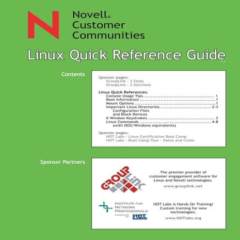 SUSE Linux quick reference