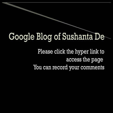Sushanta de's blog at google