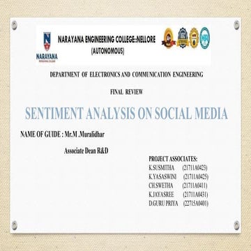 SENTIMENT    ANALYSIS ON    SOCIAL  MEDIA
