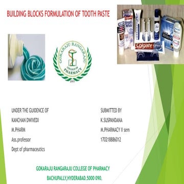Tooth paste formulation