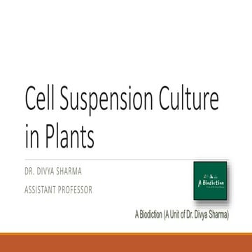 Cell Suspension Culture in Plants