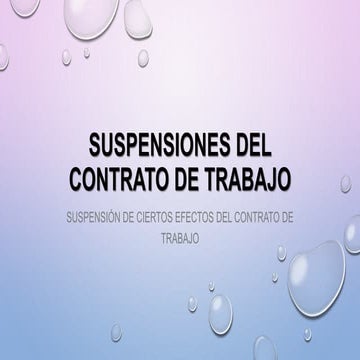 Suspensiones del contrato de trabajo