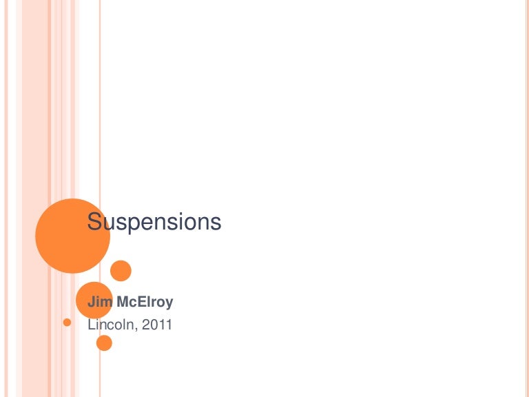 Suspensions Formulation Overview