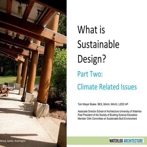 Sustainable Design Part Two: Climate Related Issues
