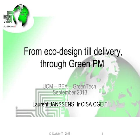 Greening our world through  green Project Management