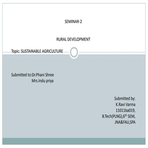 Sustainable Agriculture of INDIA:case study of ADILABAD