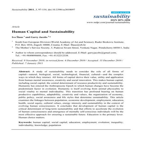 Human Capital and sustainability