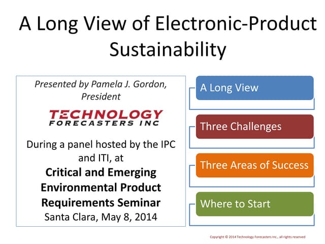 A Long View of Electronic-Product Sustainability 