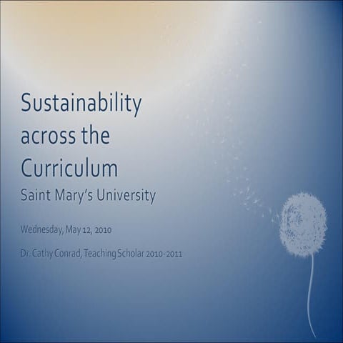 Sustainability across the curriculum