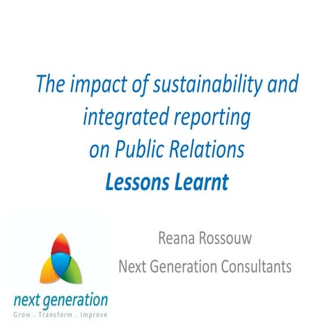 Sustainability and Public Relations