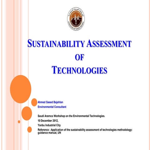 Sustainability assessment | PPTX