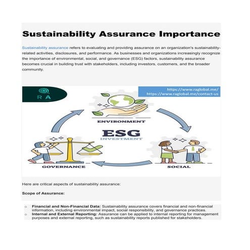 Sustainability Assurance. importance