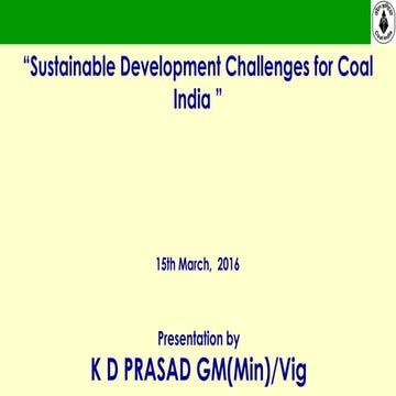 Sustainability challenges before coal india