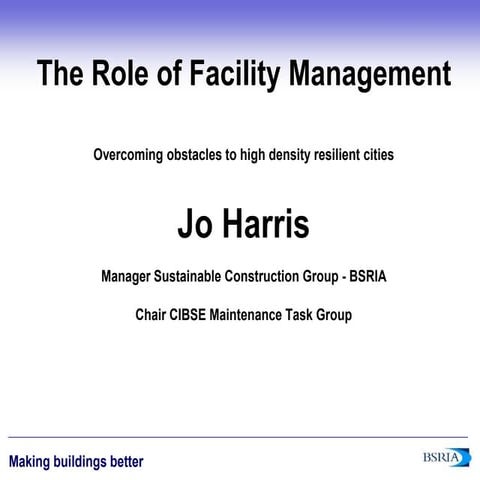 The Role of Facility Management