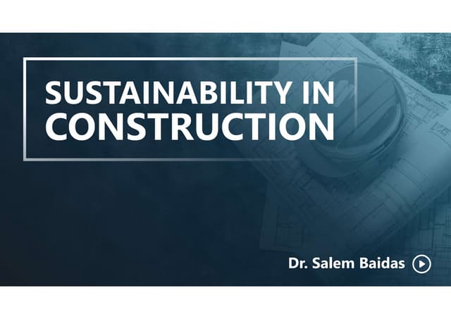 Sustainability in Construction | PDF